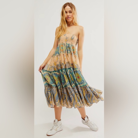Free People Blue Sky Combo Convertible Maxi Skirt–Size Small brand new with tag - Picture 7 of 16
